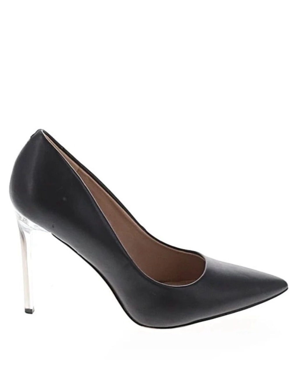 Mix No. 6 Black Pointed Toe Pump with Clear Stiletto Heel